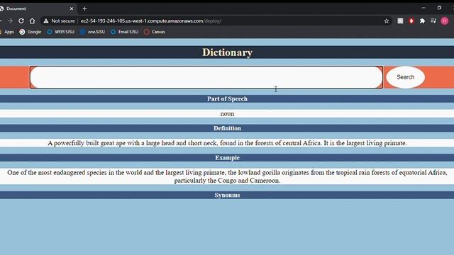 CMPE 273 Refresher Assignment AWS Docker Dictionary Web Application смотреть онлайн