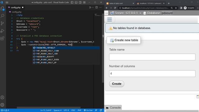 PHP database connection with PDO || Connect to database using PDO