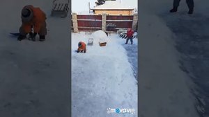 Дети катаются на горке. А у нас во дворе горка.