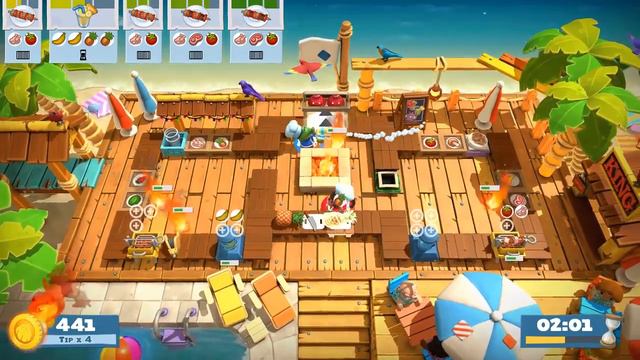 Overcooked 2 - Surf n Turf 3-2 :: 2 Players - Score: 885 смотреть онлайн