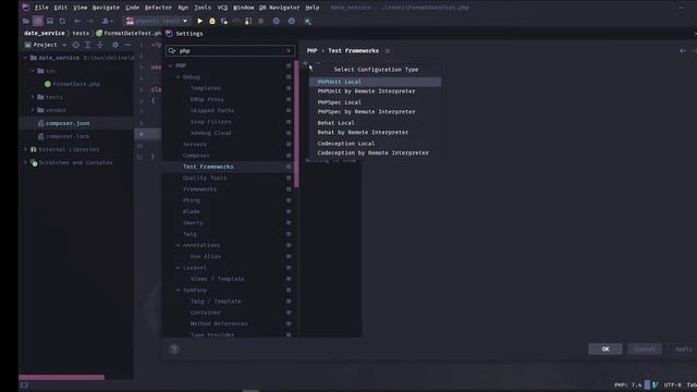 PHP Testing - 2 Setup PHPStorm for unit Testing and Debugging - phpunit - php test tutorial