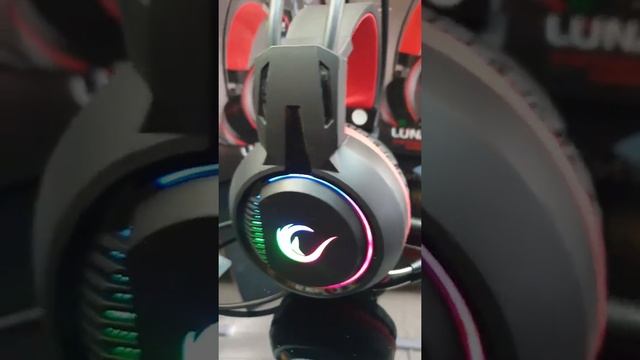 سماعة رأس للألعاب Rampage RM-K25 LUNATIC PRO أسود / أحمر USB 7.1 محيطي RGB بتأثير ضوئي مع ميكروفون