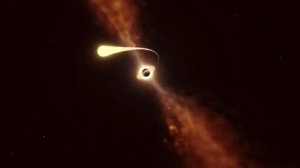 Черная дыра поглощает звезду.