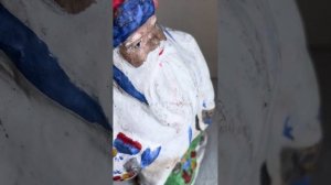 Дед Мороз Папье маше под реставрацию
