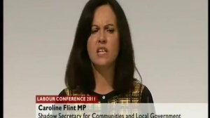 Caroline Flint MP talking about Councillor James Alexander to Labour Conference 2011