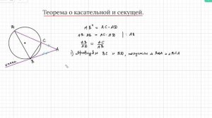Задание 25  ОГЭ по математике. Теорема о  касательной и секущей.