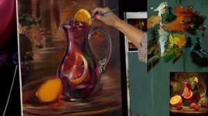 Вебинар от Ольги Базановой - "Фруктовый кувшинчик". Пишем маслом