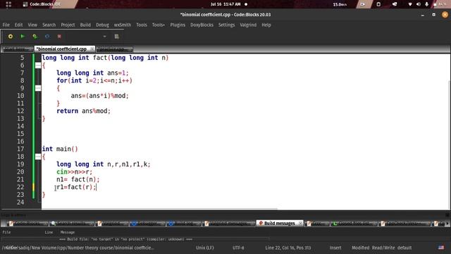 L - 14: Binomial Coefficient Using Modulo  | Number Theory | Competitive Programming | C++
