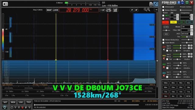 21.01.2023 08:43UTC, [10m,bcn], Радиолюбительский маяк DB0UM, Германия,  28279кГц, 1528км