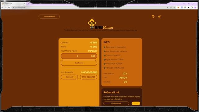 BNBMINER — Новый DAPP ROI проект с ежедневным доходом 10%