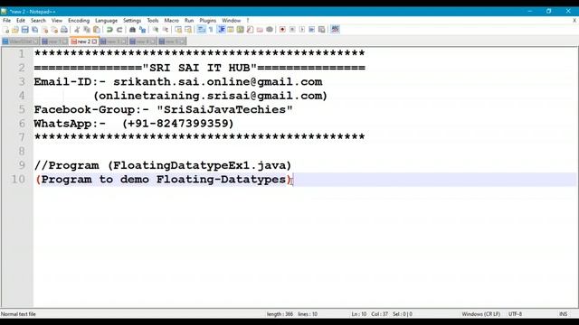 53. Floating-Datatypes in Java Program || float || double