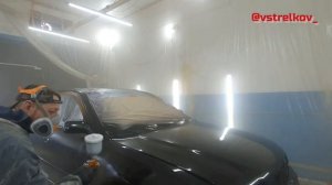 Покраска машины в зеркало, покраска машины с минимальной шагренью, покраска в черный металлик