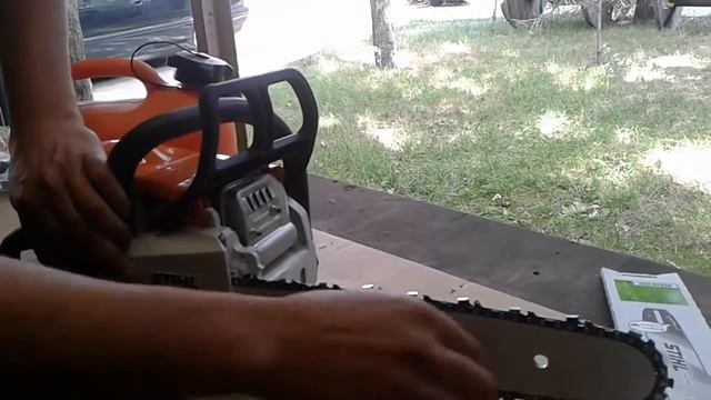 Как завести бензопилу Shtihl какой бензин заправлять, как одеть натянуть цепь смотреть онлайн