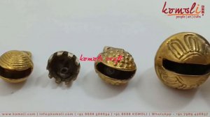 Round brass sleigh polar express bells of vintage antique designs (Ghungroo)