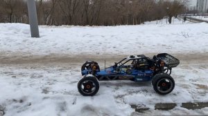 Hpi Baja 5b ss после чистки карбюратора. Первый запуск.
