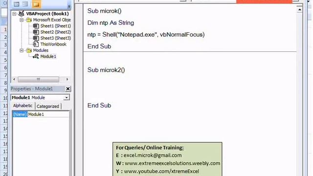 Excel Macro Online VBA Tutorial 7 - VBA to open Notepad (txt) file смотреть онлайн