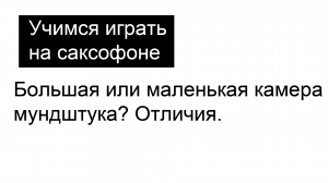 Маленькая или Большая камера мундштука?
Обзор-сравнение.