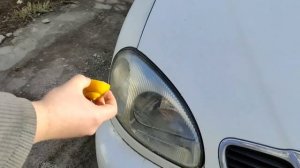 Полировка фар с помощью лимона и  соды.Buffing your headlights with lemon and baking soda