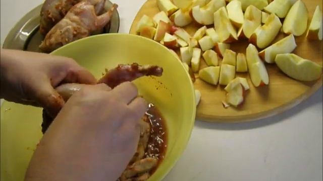 Перепела в духовке с яблоками.Самый вкусный рецепт приготовления перепелов!