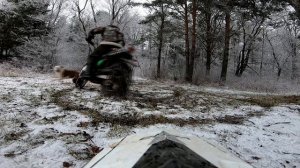 Suzuki van van покатушки зимой по лесу. Скремблер едет везде!