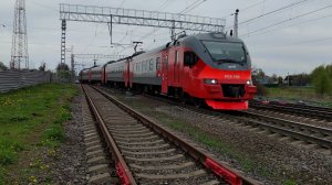 Железная дорога. Электропоезд ЭП2Д-0199 с сообщением Ярославль-Александров.