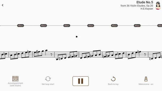 Etude No.5 from 36 Violin Etudes, Op.20 | H.E.Kayser 【 Violin Sheet Music 】 смотреть онлайн