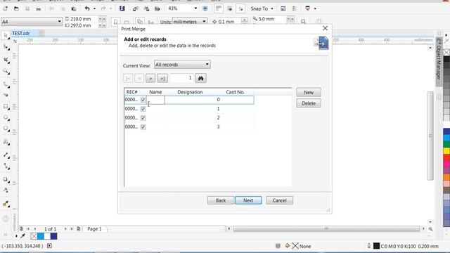 Print Merge in CorelDraw | Automatic Number in CorelDraw