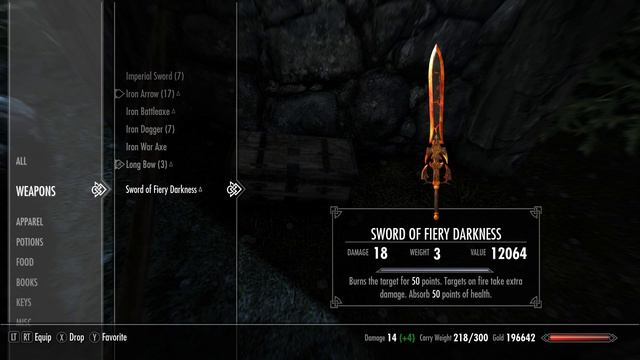 🔴Skyrim Mod Showcase #3 - CUSTOM WEAPON MOD "SWORD OF FIERY DARKNESS" Xbox/PC Mods 2018