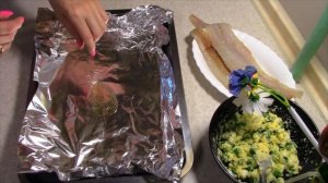 Рыба запеченная "Сюрприз".  Вкусная, диетическая.