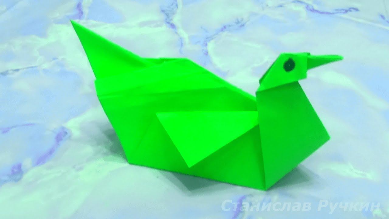 Как сделать САМОЕ ПРОСТОЕ оригами? Утка из бумаги за 5 минут