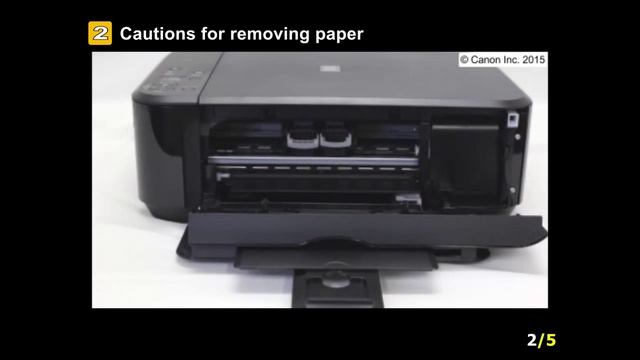 PIXMA MG3620: Removing a jammed paper from inside the printer смотреть онлайн