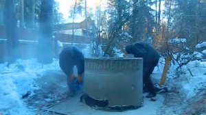 Обрезка бетонного кольца колодца