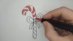 Как нарисовать конфету / Леденец на Новый год / How to draw a candy cane / 如何画一根棒棒糖