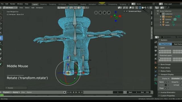 BLENDER 2.8 как изменить позу персонажа