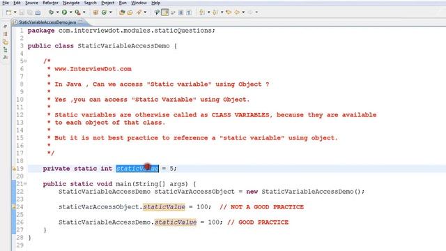 IN JAVA CAN YOU ACCESS STATIC VARIABLE USING OBJECT DEMO смотреть онлайн