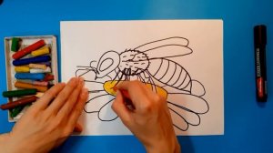 Как нарисовать ПЧЕЛУ. Рисуем с детьми. How to draw a BEE.