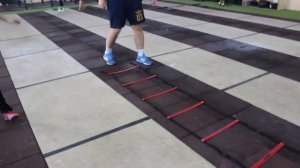 Комплекс упражнений с футбольной лесенкой