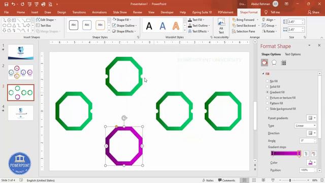 Create 5 Steps Flowchart Slide in PowerPoint. Tutorial No. 858