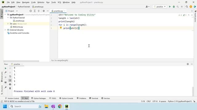 String Iteration in Python | Python Tutorial for Beginners in Hindi