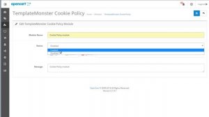 OpenCart 2.x.. How to setup and manage the "TM Cookie Policy" module