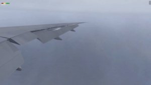 Посадка самолёта в сильный туман и боковой ветер/BOEING 777-300ER