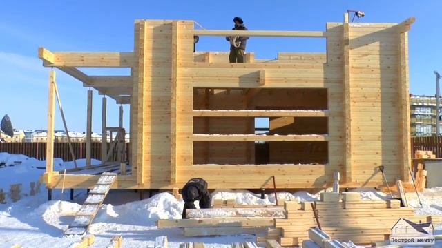 Продолжаем сборку домокомплекта из профилированного бруса. Место строительства: г. Лабытнанги смотреть онлайн