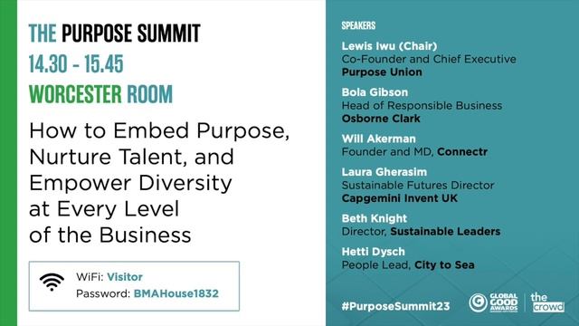 2023 Purpose Summit - How to Embed Purpose, Nurture Talent, and Empower Diversity (voice recording) смотреть онлайн