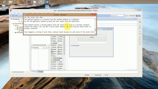 Basic Java (Window Builder) TextField input display on JButton click смотреть онлайн