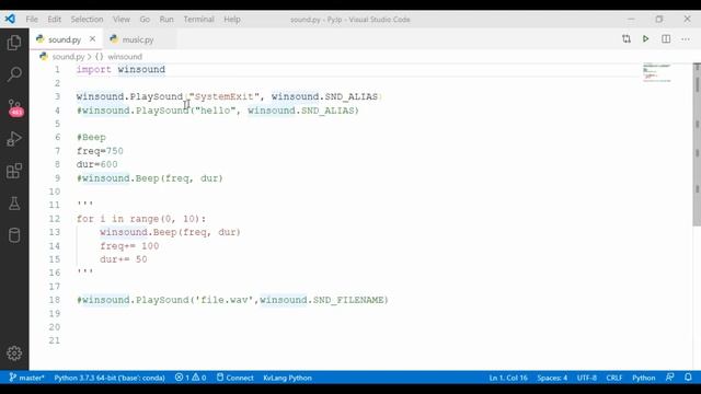 winsouds module in python | Python in telugu tutorials
