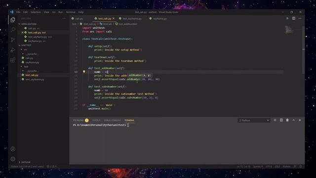 Python unittest setUp and tearDown methods | Tutorial