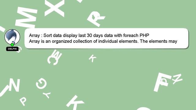 Array : Sort data display last 30 days data with foreach PHP смотреть онлайн