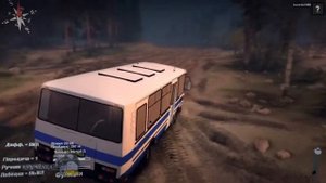 Советские автобусы тест драйв на бездорожье ПАЗ 3205 SpinTires 2015