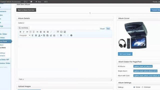 How to create a photo gallery in wordpress using Gallery Bank