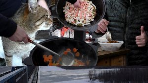 На природе с казаном. МНОГО морепродуктов. Ностальжи места